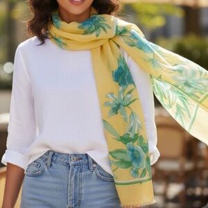 Brockes Brothers Linen Floral Scarf